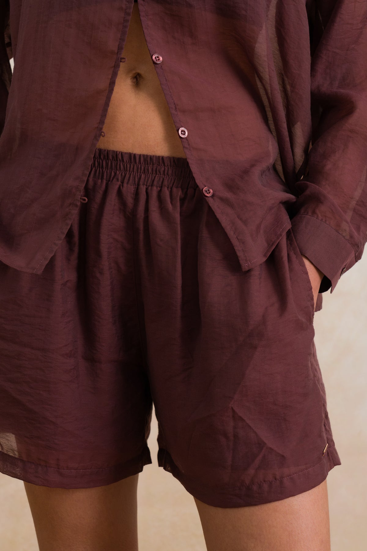 Elasticated Sheer Shorts