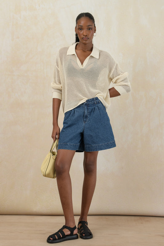 Relaxed Open Knit Top