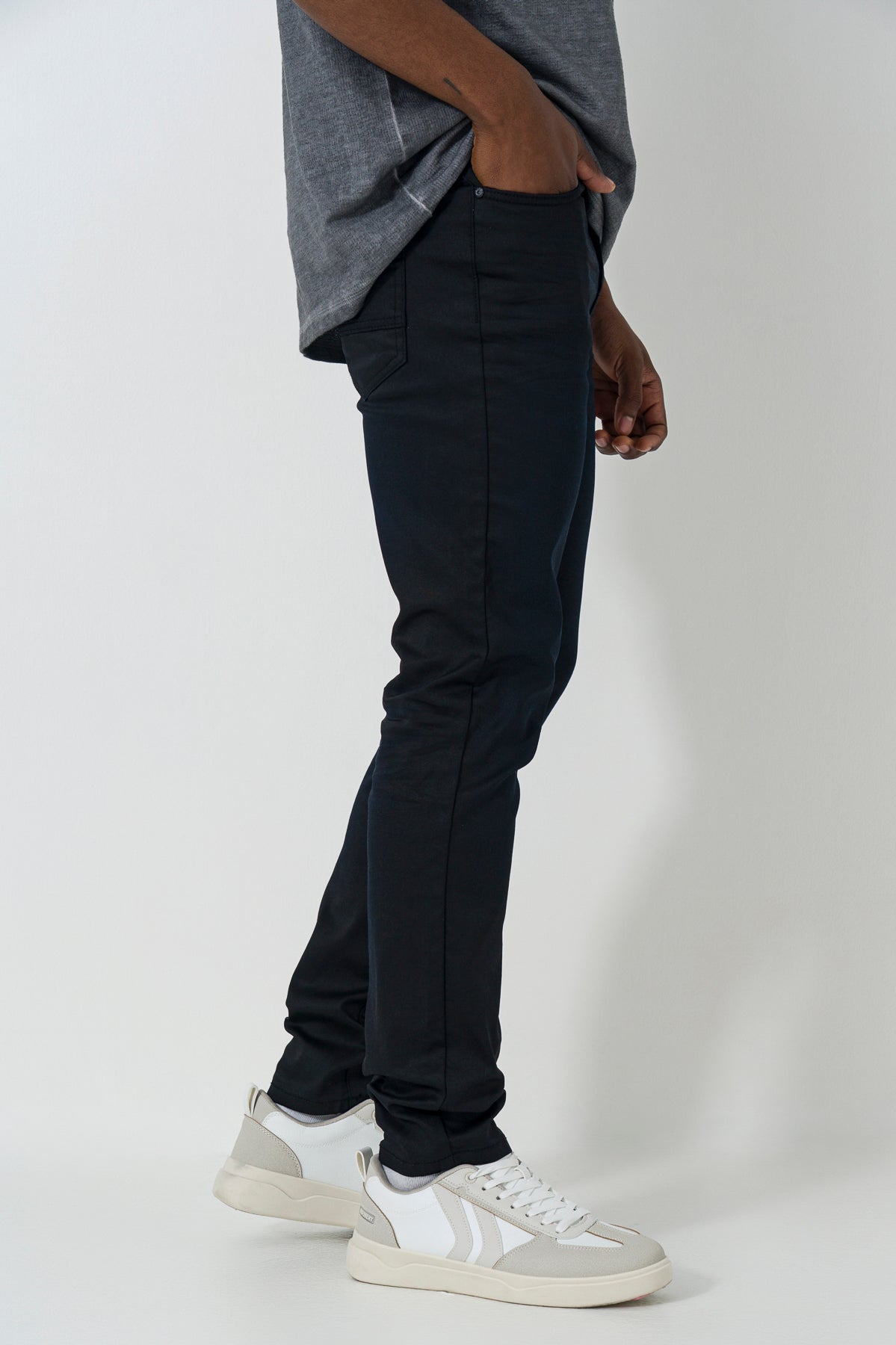 Coated Denim Skinny Jeans