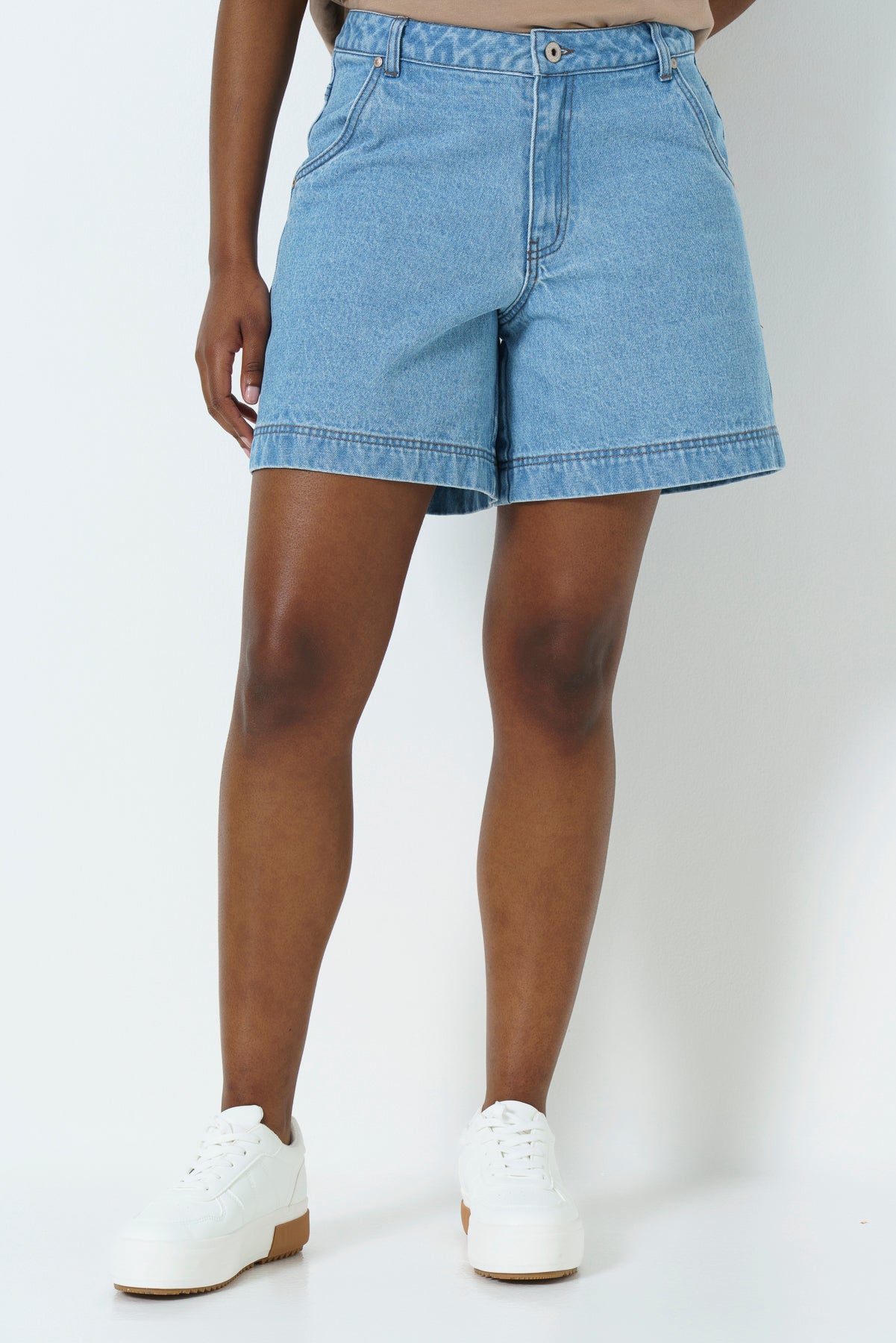 High Waist Denim Short