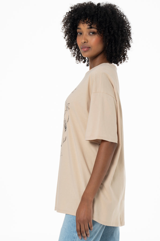 Oversized T-Shirt _ 141574 _ Brown