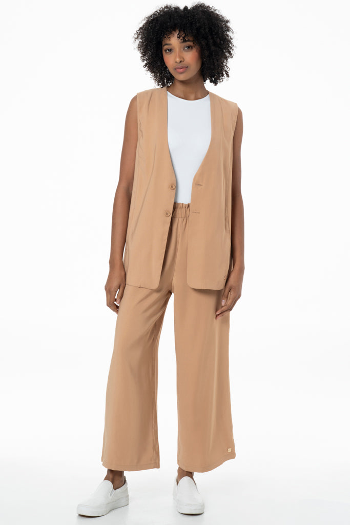 Wide Leg Culotte _ 141730 _ Tan