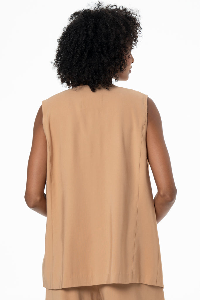 Longer Length Waistcoat _ 141225 _ Tan