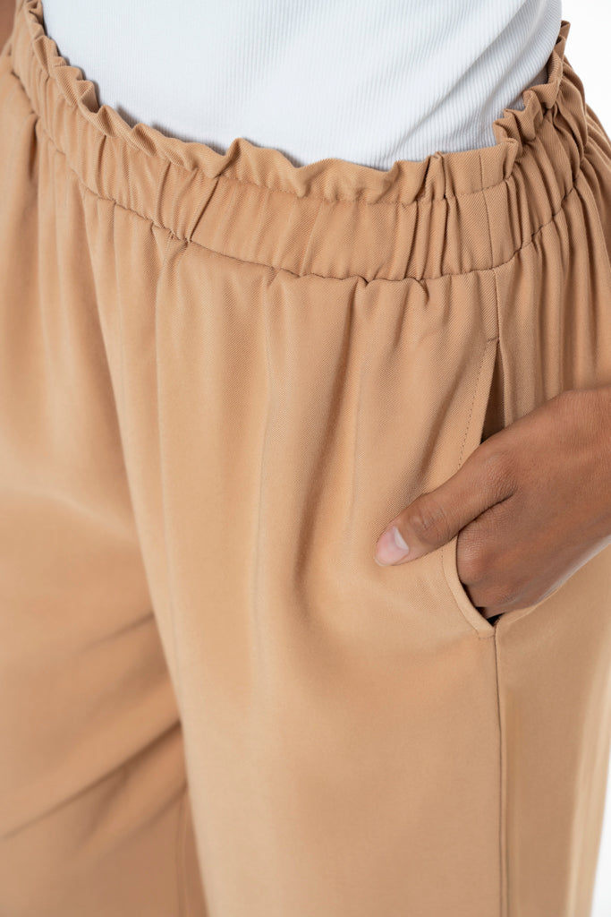 Wide Leg Culotte _ 141730 _ Tan