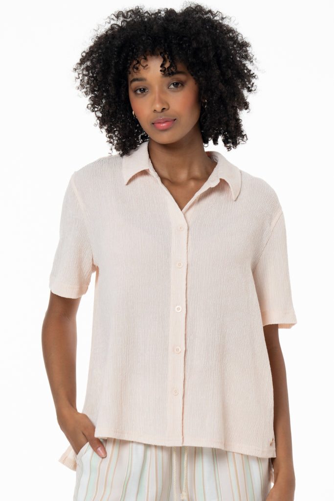 Textured Shirt _ 141542 _ Stone
