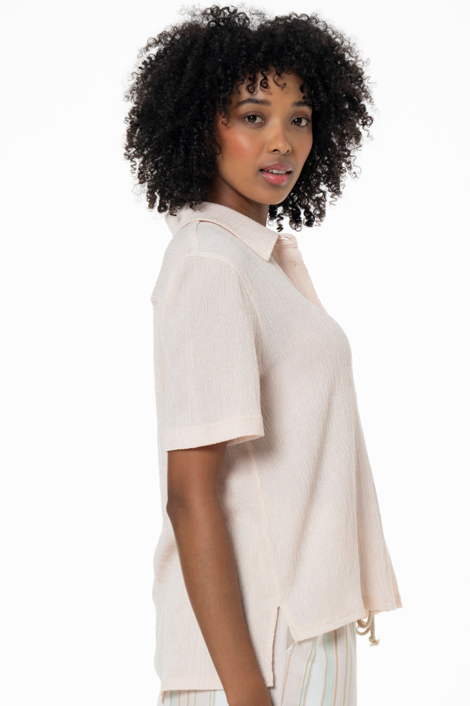 Textured Shirt _ 141542 _ Stone