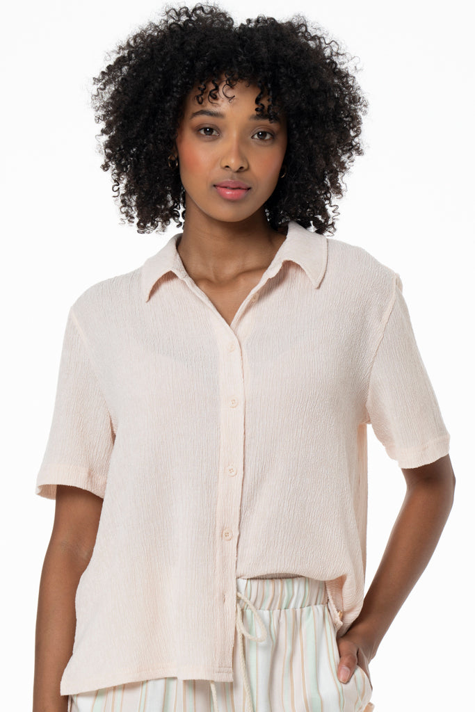 Textured Shirt _ 141542 _ Stone