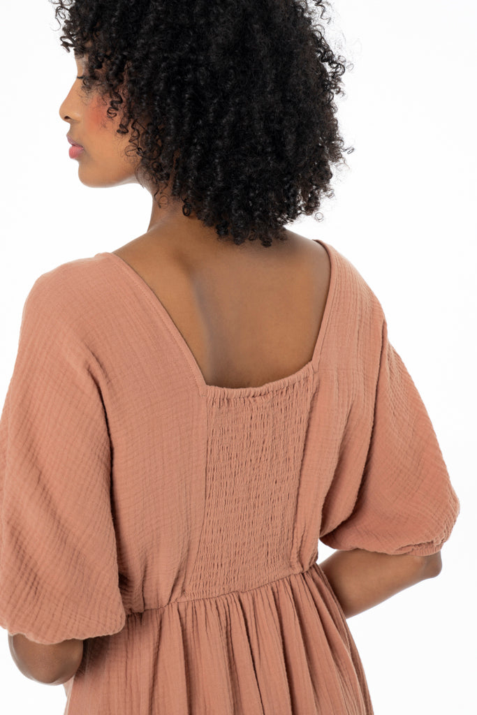 Textured Midi Dress _ 141416 _ Orange