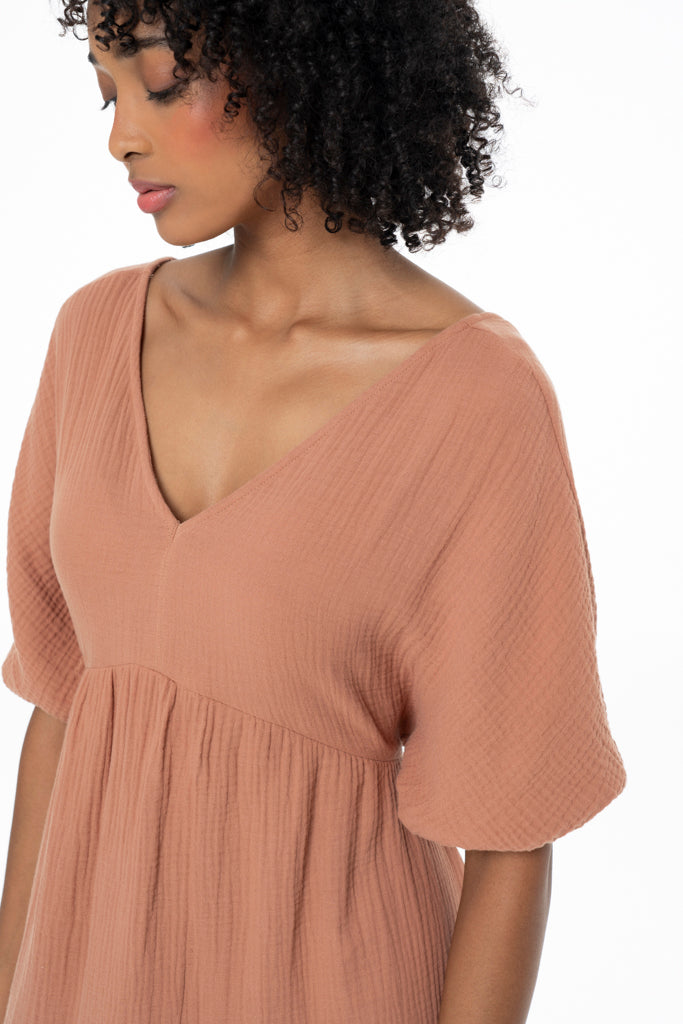 Textured Midi Dress _ 141416 _ Orange