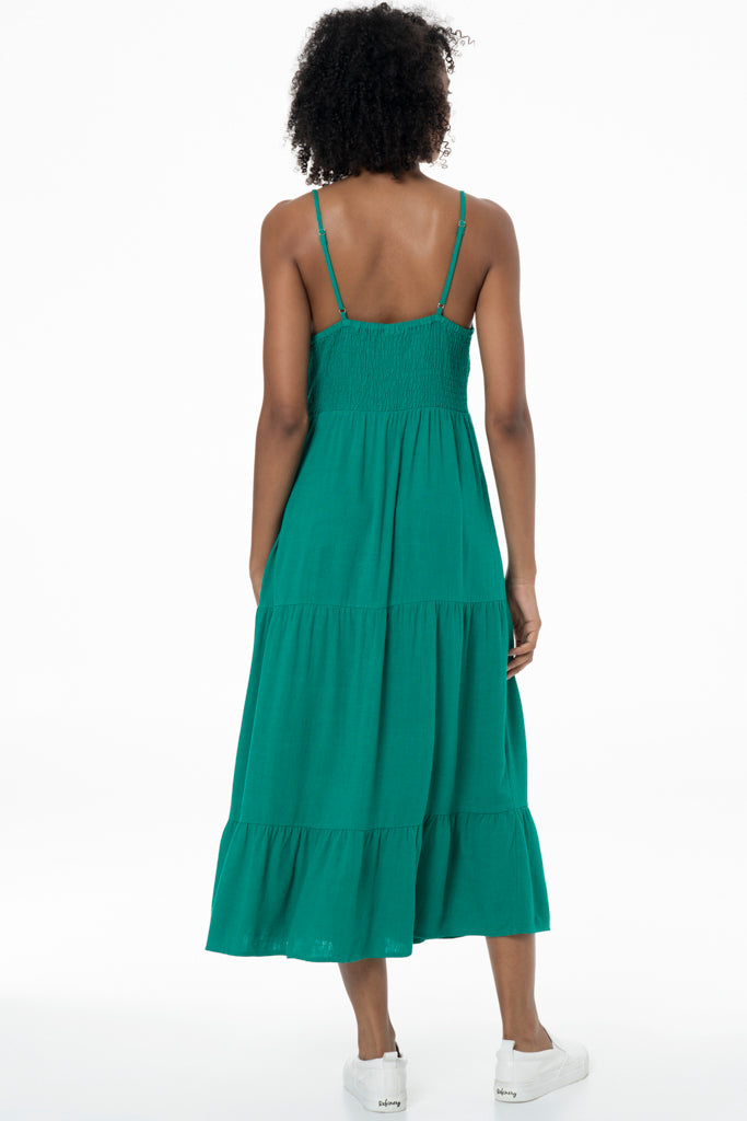 Strappy Tiered Dress _ 141331 _ Green