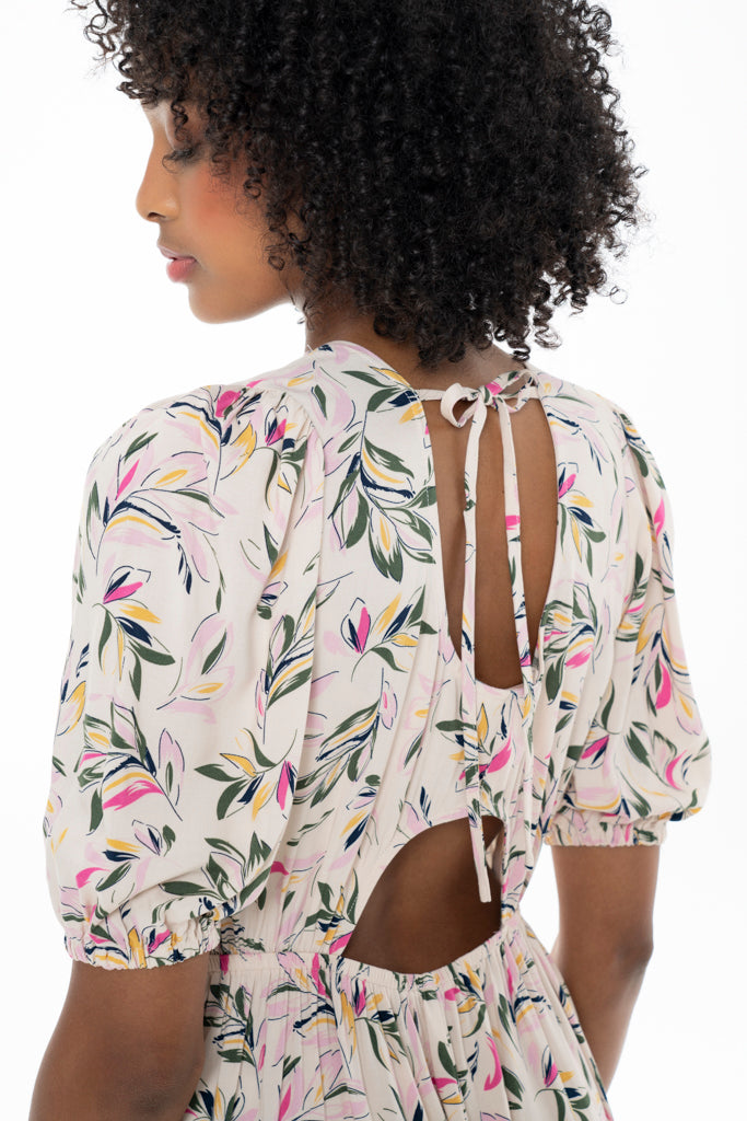 Cutout Detail Midi Dress _ 141334 _ Multi