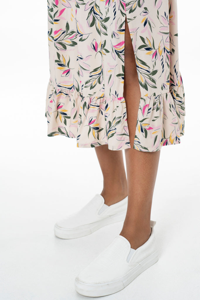 Cutout Detail Midi Dress _ 141334 _ Multi