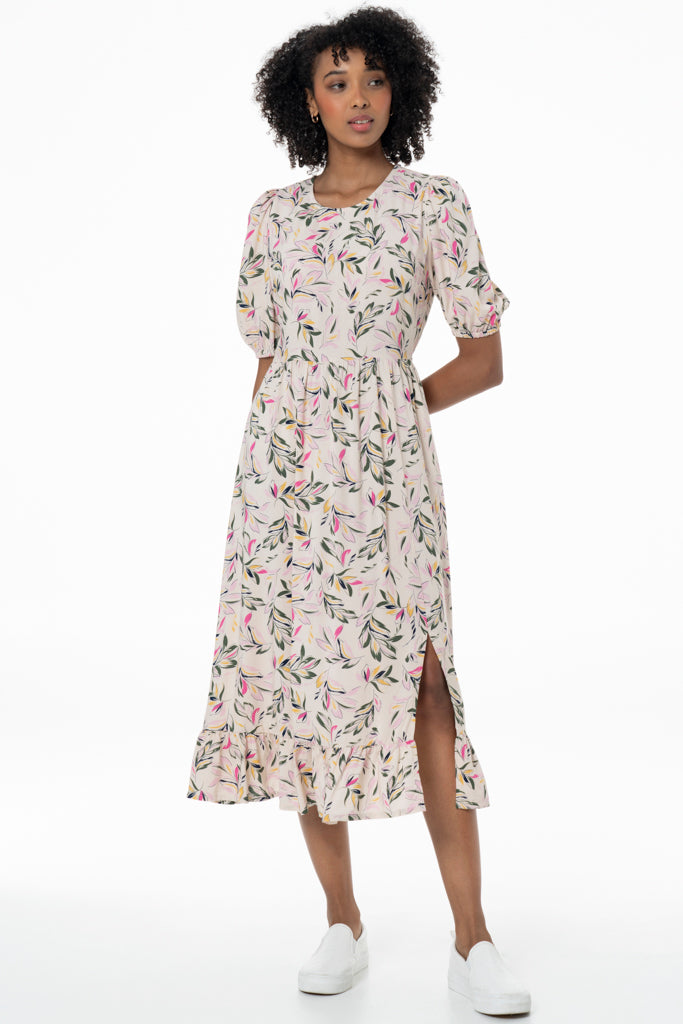 Cutout Detail Midi Dress _ 141334 _ Multi