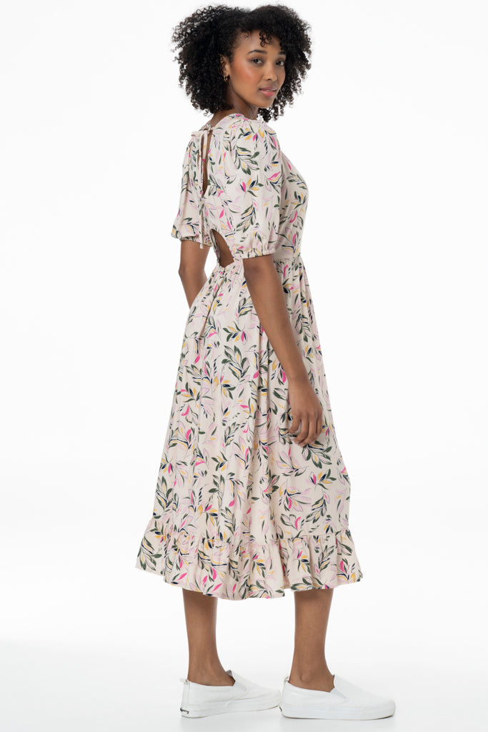Cutout Detail Midi Dress _ 141334 _ Multi