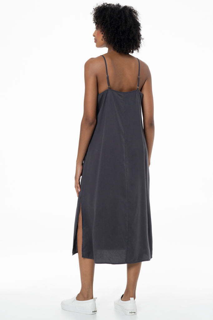 Tencel Slip Dress _ 141436 _ Charcoal