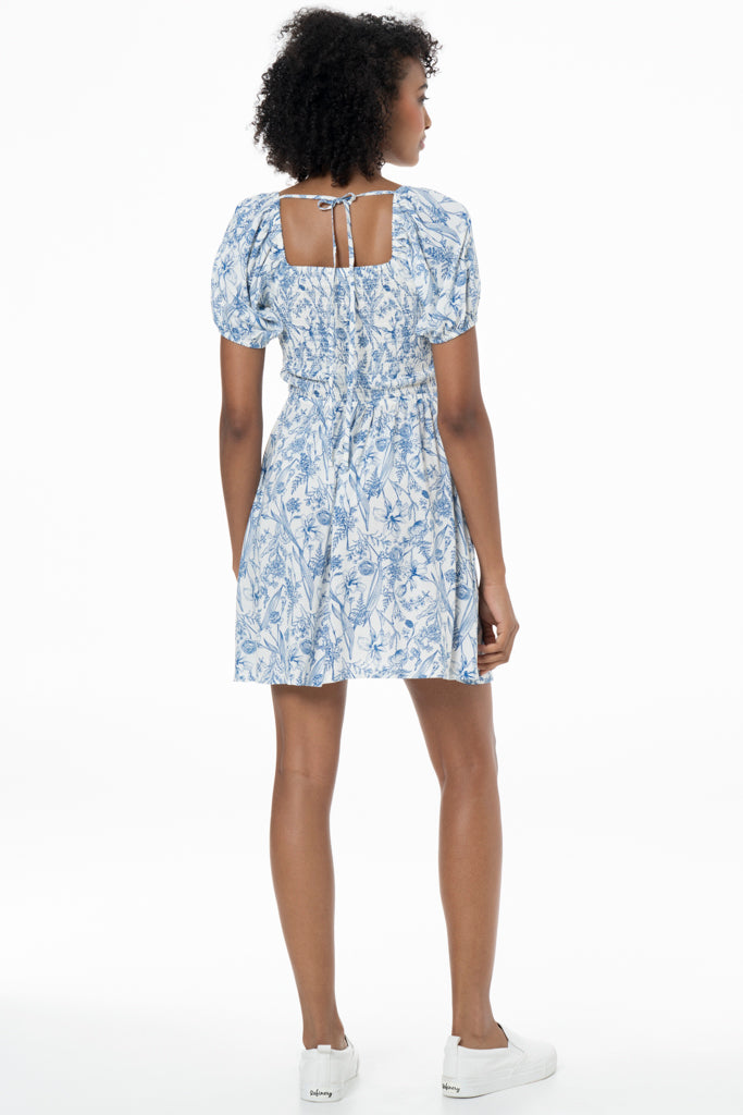 Shirred Fit And Flare Midi Dress _ 141435 _ Blue
