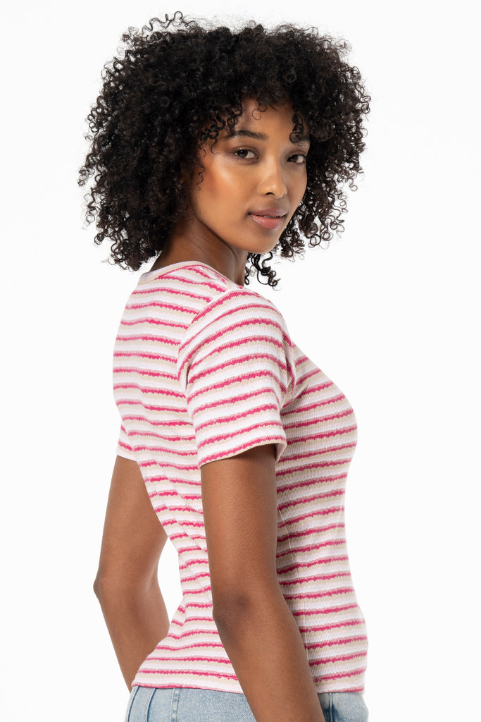 Ribbed T-Shirt _ 141558 _ Pink