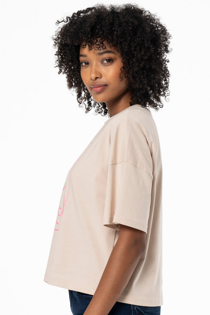 Boxy T-Shirt _ 141564 _ Stone