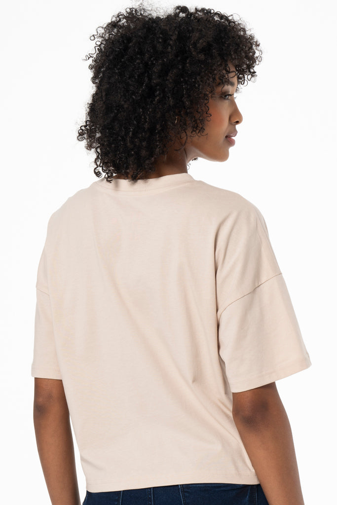 Boxy T-Shirt _ 141564 _ Stone