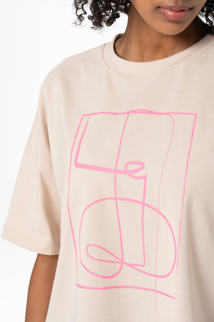 Boxy T-Shirt _ 141564 _ Stone