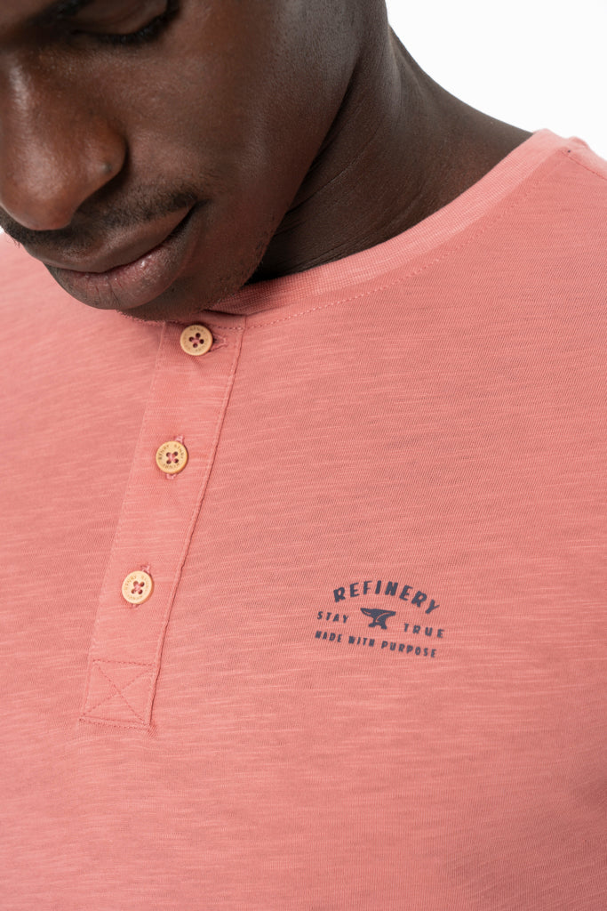 Henley T-Shirt _ 141367 _ Rose