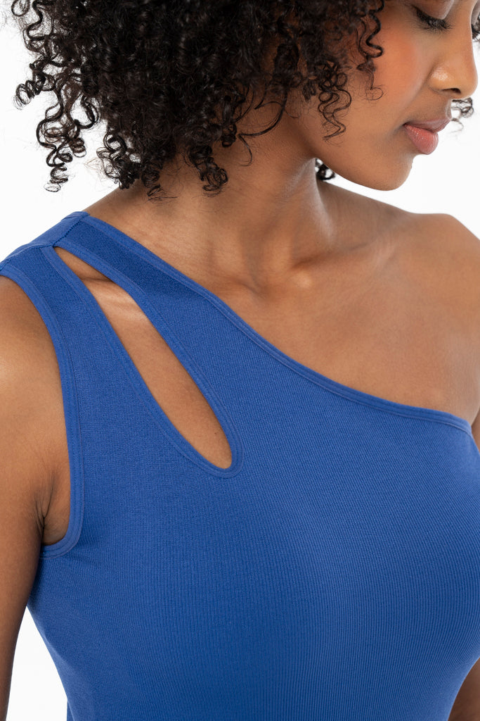 One-Shoulder Bodysuit _ 141102 _ Blue