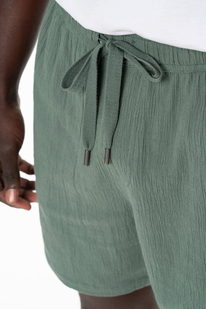 Textured Shorts _ 140172 _ Emerald