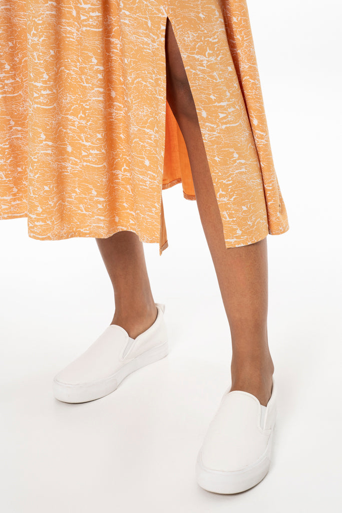 Shirred Midi Dress _ 141332 _ Tan