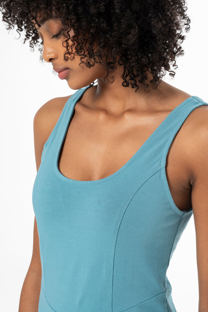 Corset Detail Bodycon Dress _ 141394 _ Blue