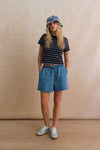 Relaxed Pull-On Denim Shorts