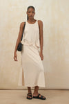 Fitted Textured Midi Skirt