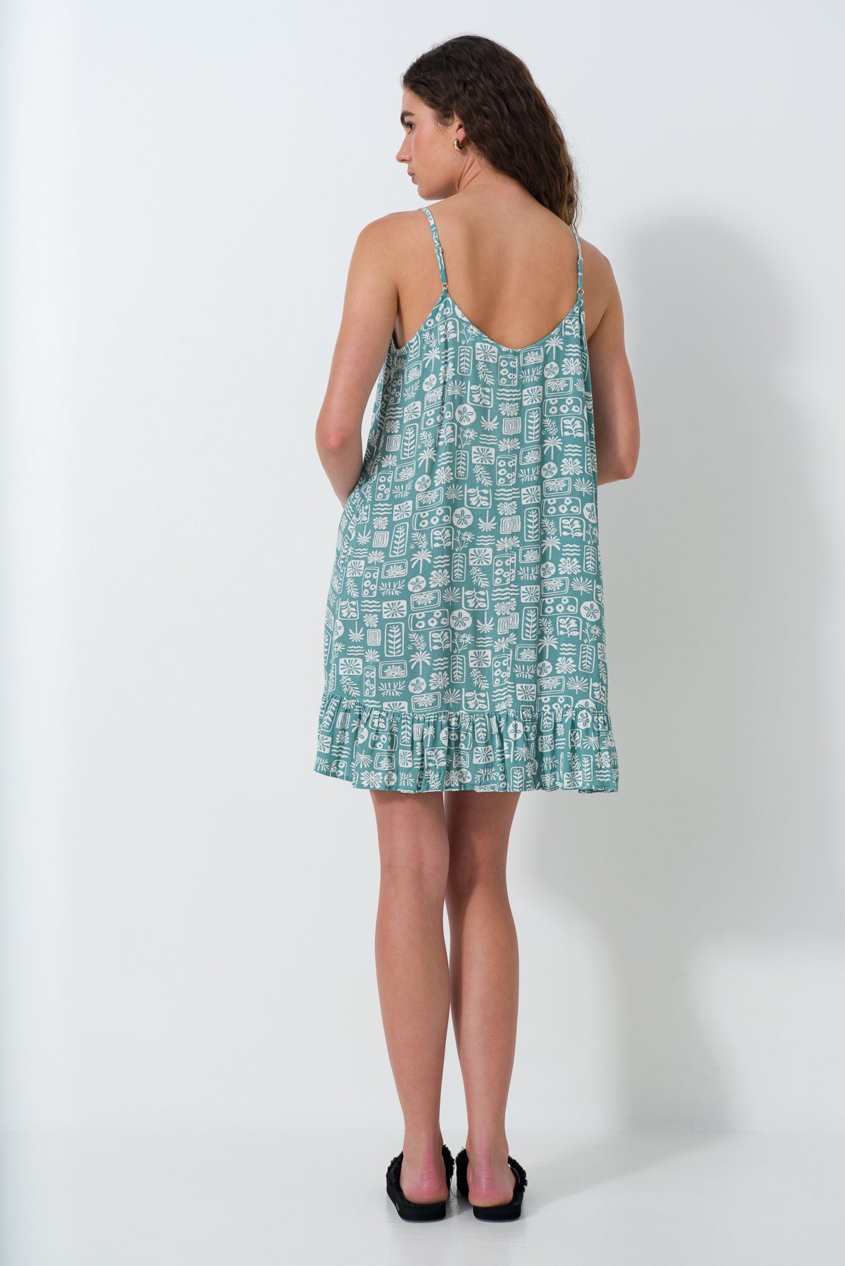 Frill Hem Strappy Dress