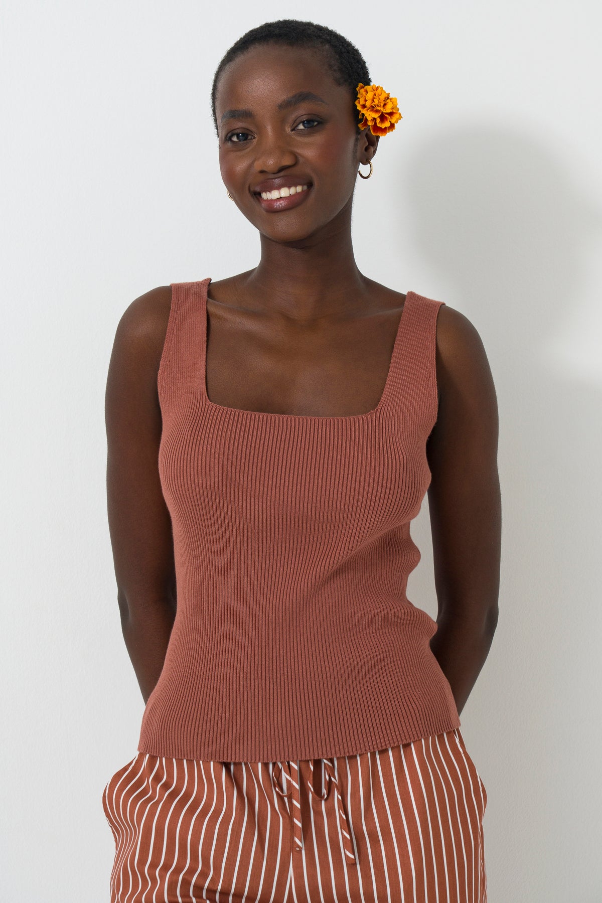 Knit Square Neck Tank Top