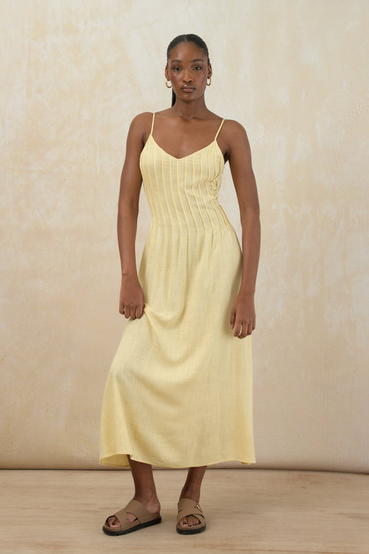 Pleated Midi Dress