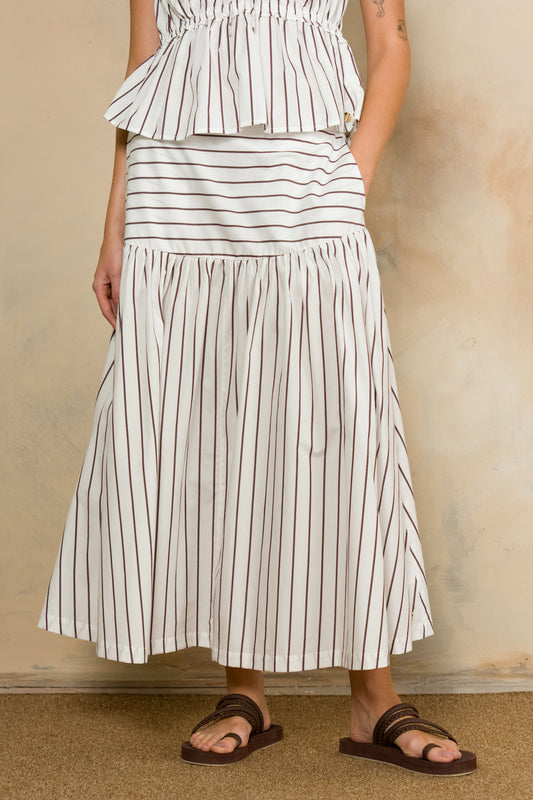 Basque Waist Flare Skirt