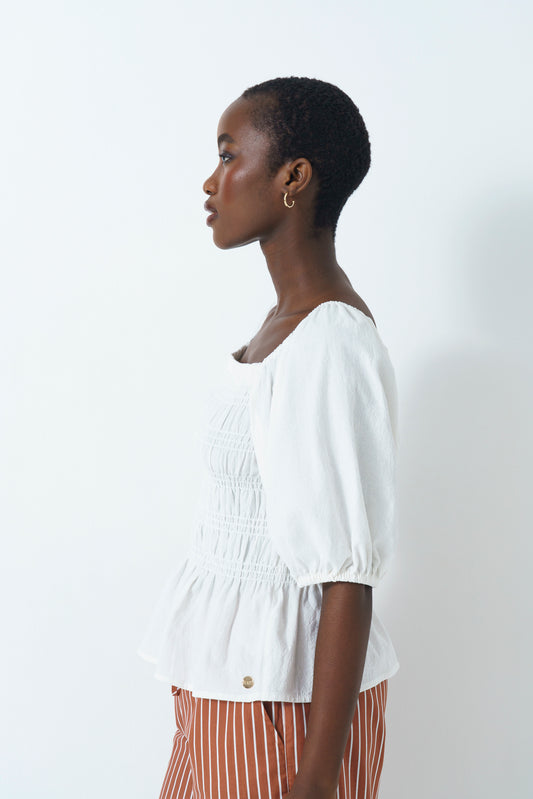 Shirred Bodice Top