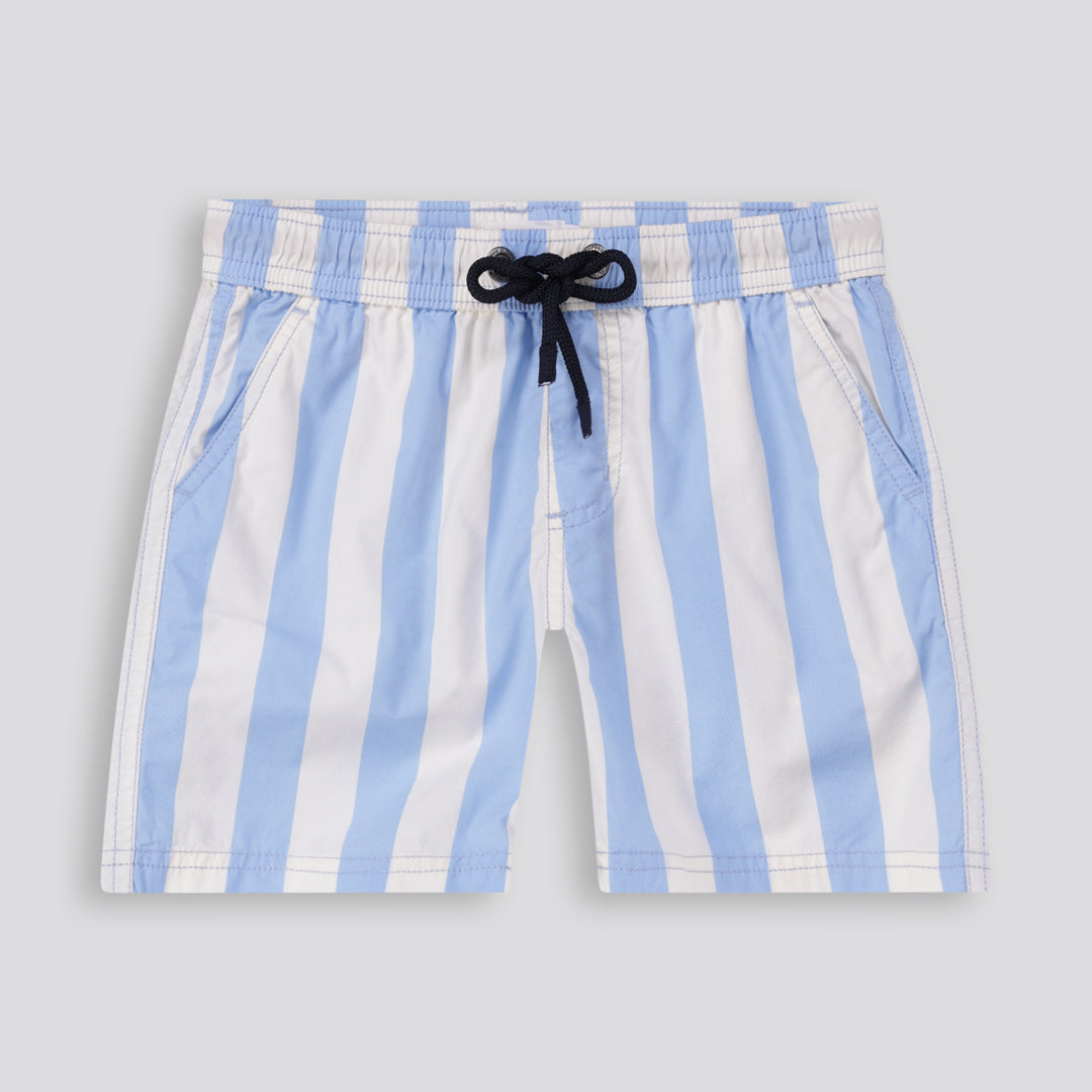 Boys Stripe Pool Shorts - Blue