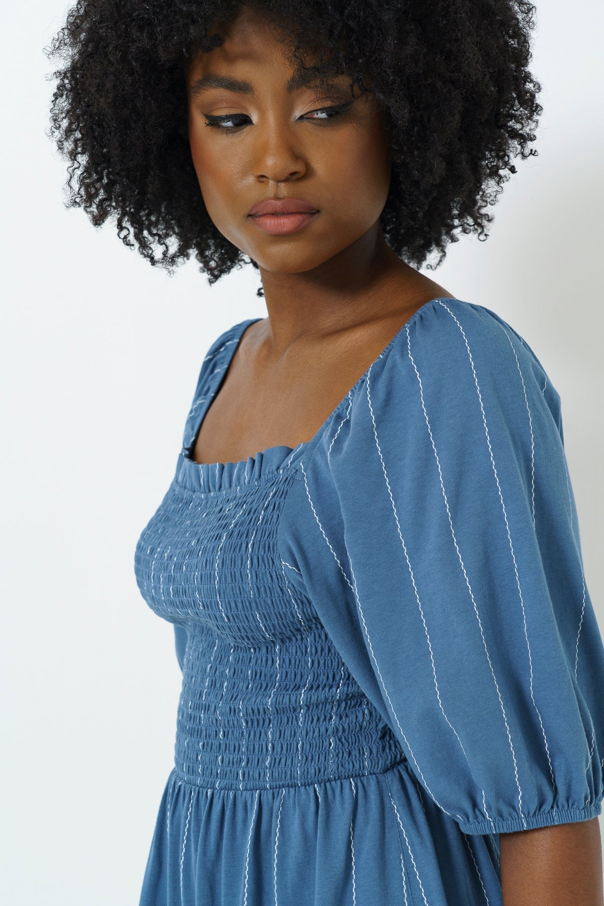 Bodice Puff Sleeve Dress