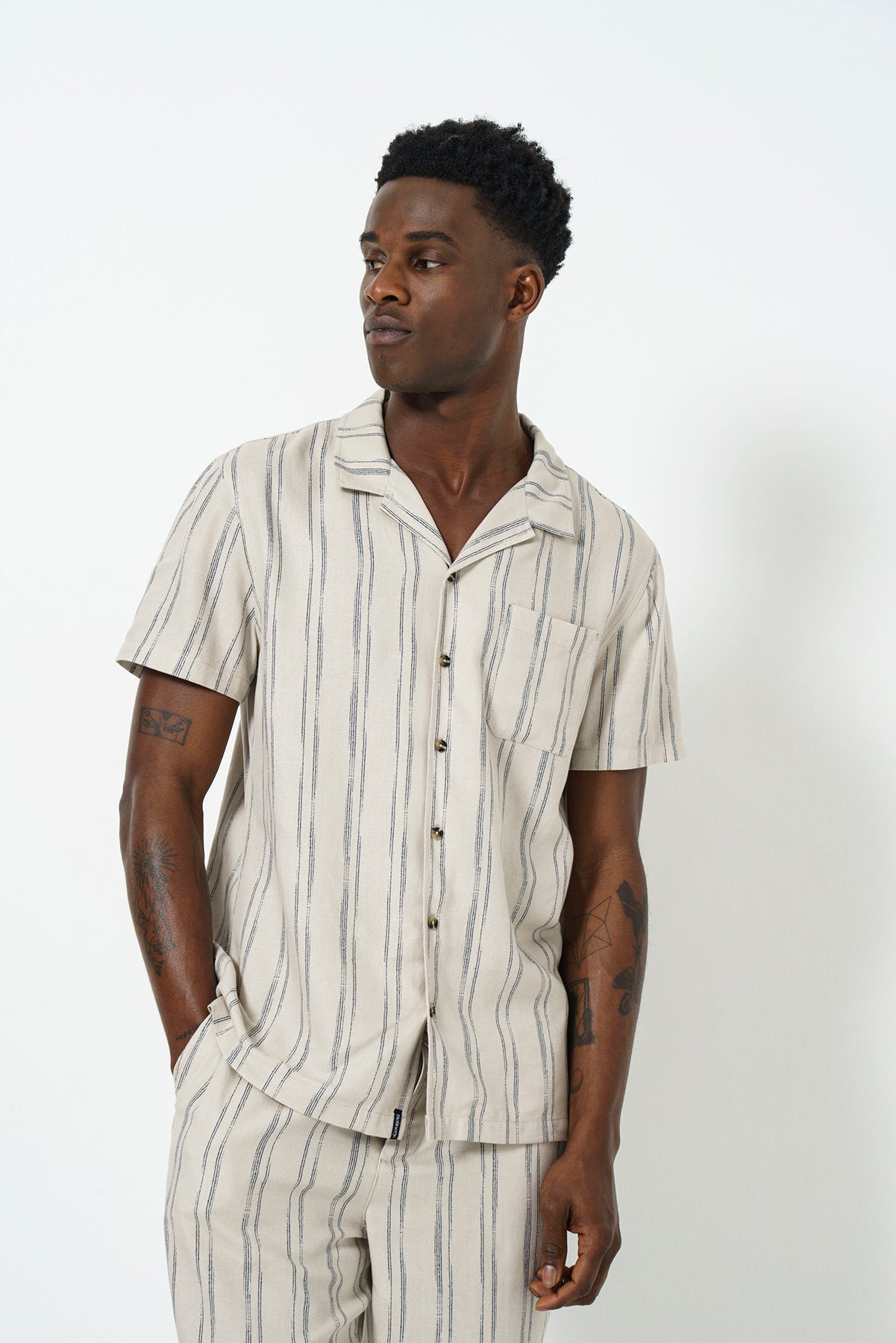 Pinstripe Shirt - Cement