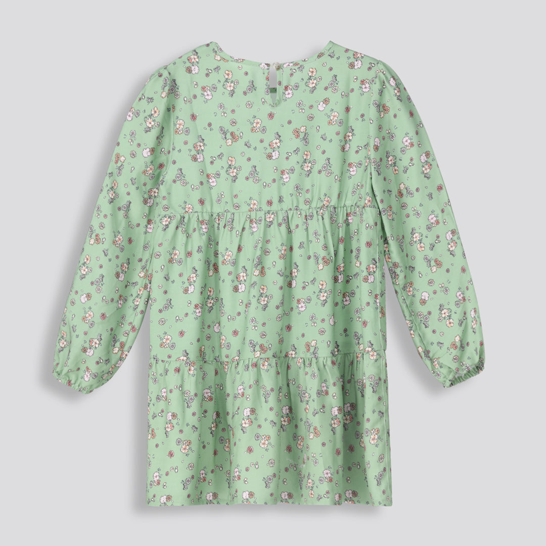 Girls Floral Tiered Dress