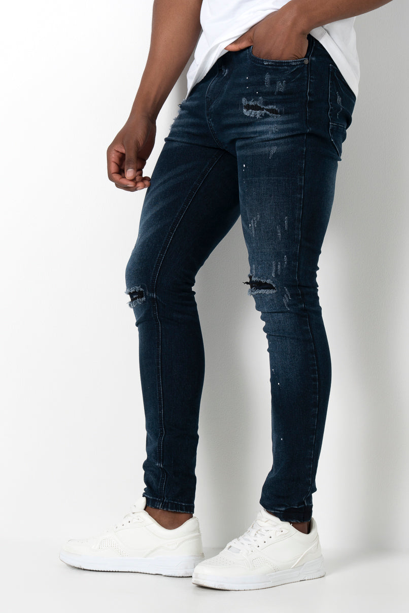 RF10 Dark Wash Ripped Skinny Jeans