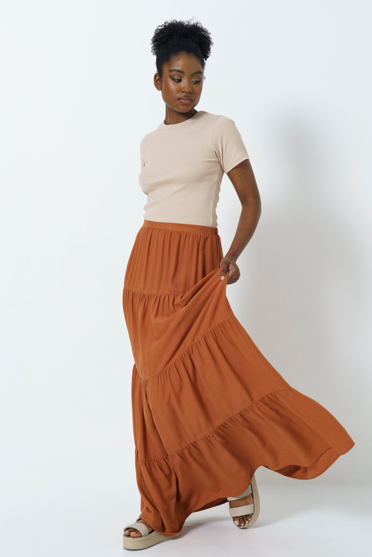 Tiered Maxi Skirt