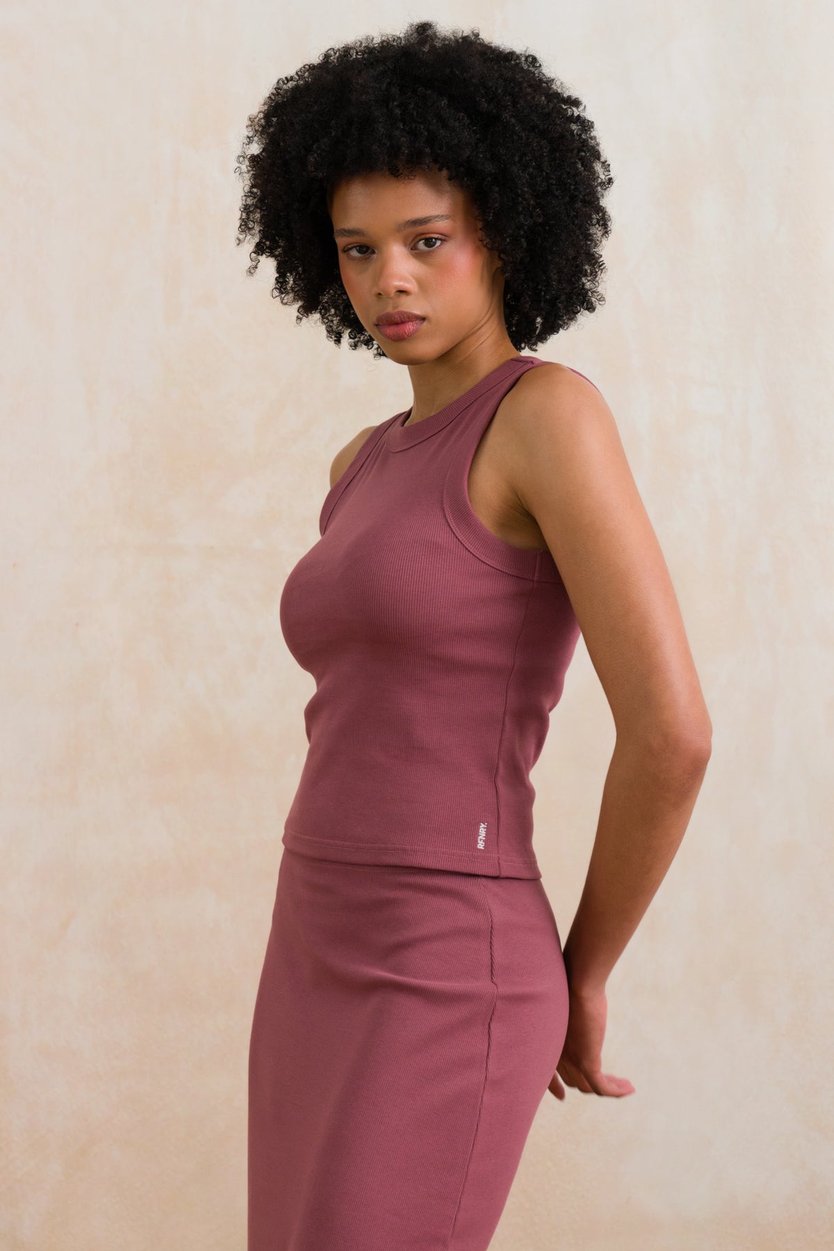High Neck Ribbed Tank