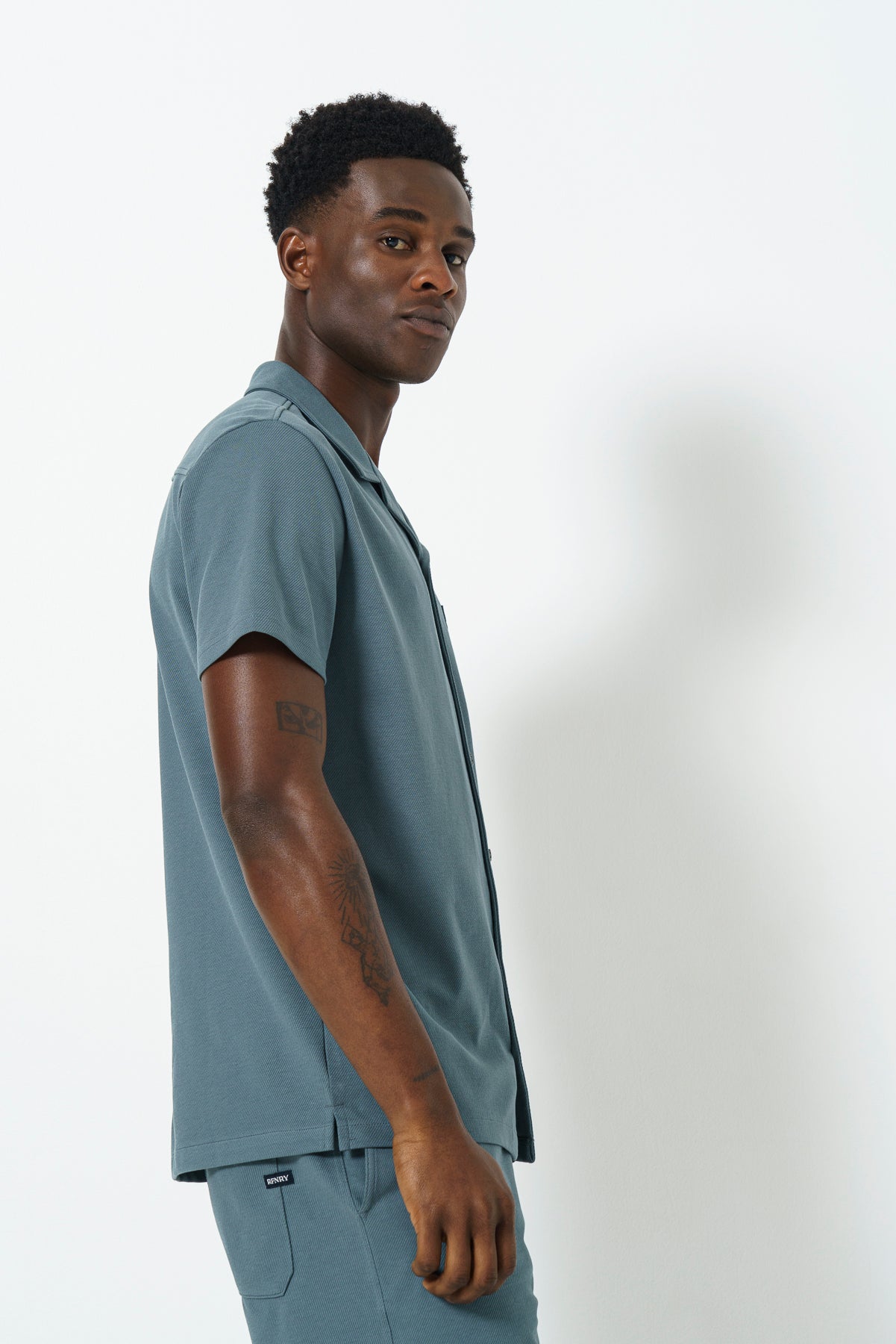 Pique Gladneck Shirt - Petrol