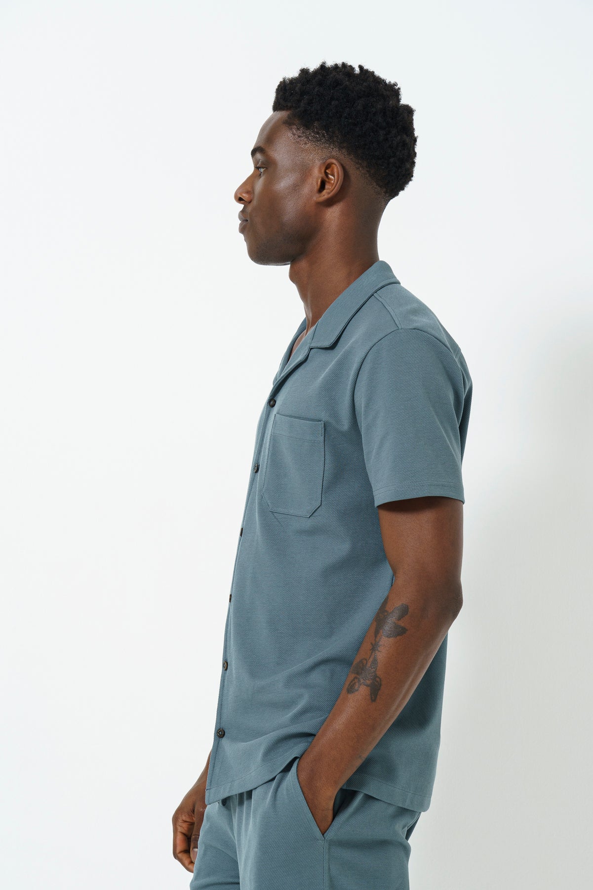 Pique Gladneck Shirt - Petrol