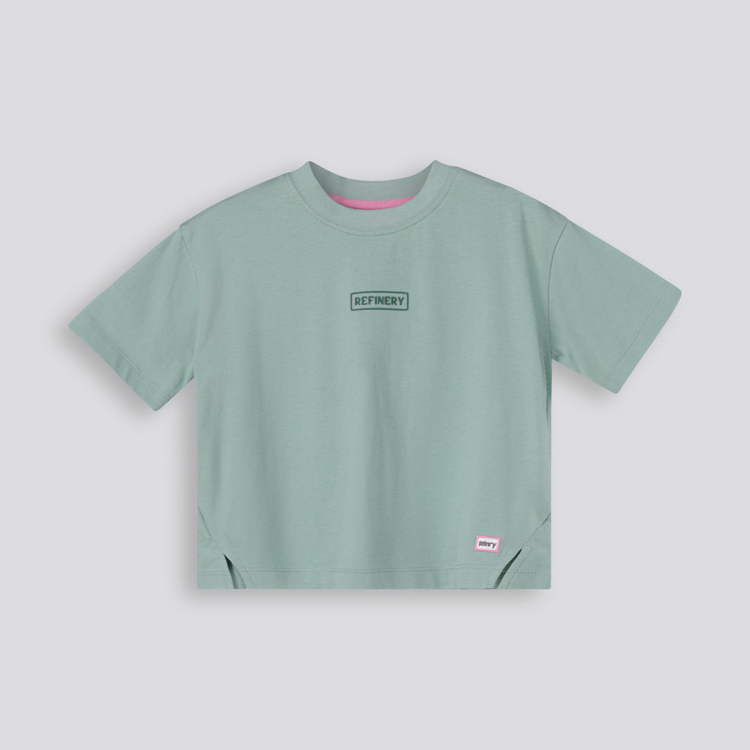 Girls Boxy Slit Hem Tee