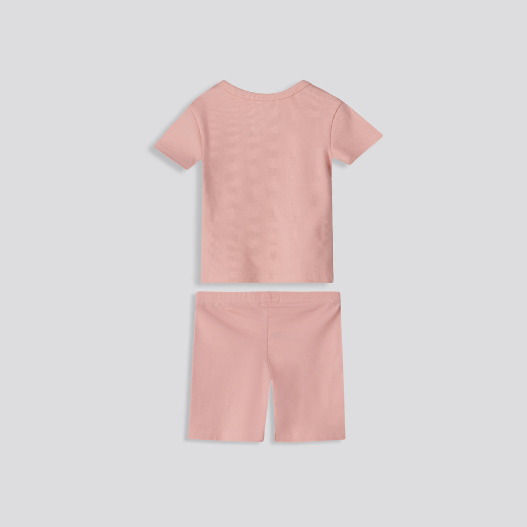 Girls Ribbed Tee Rose
