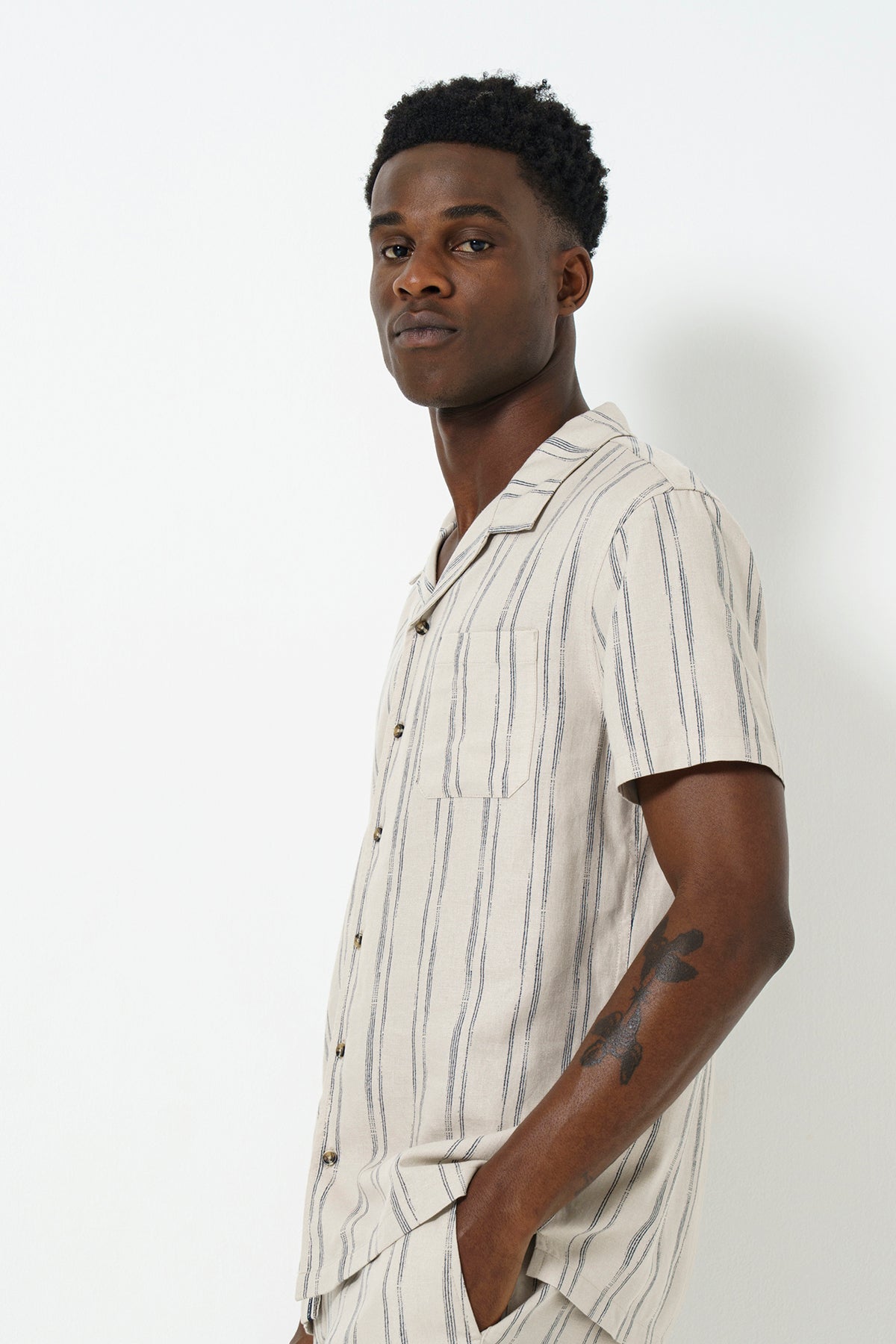 Pinstripe Shirt - Cement