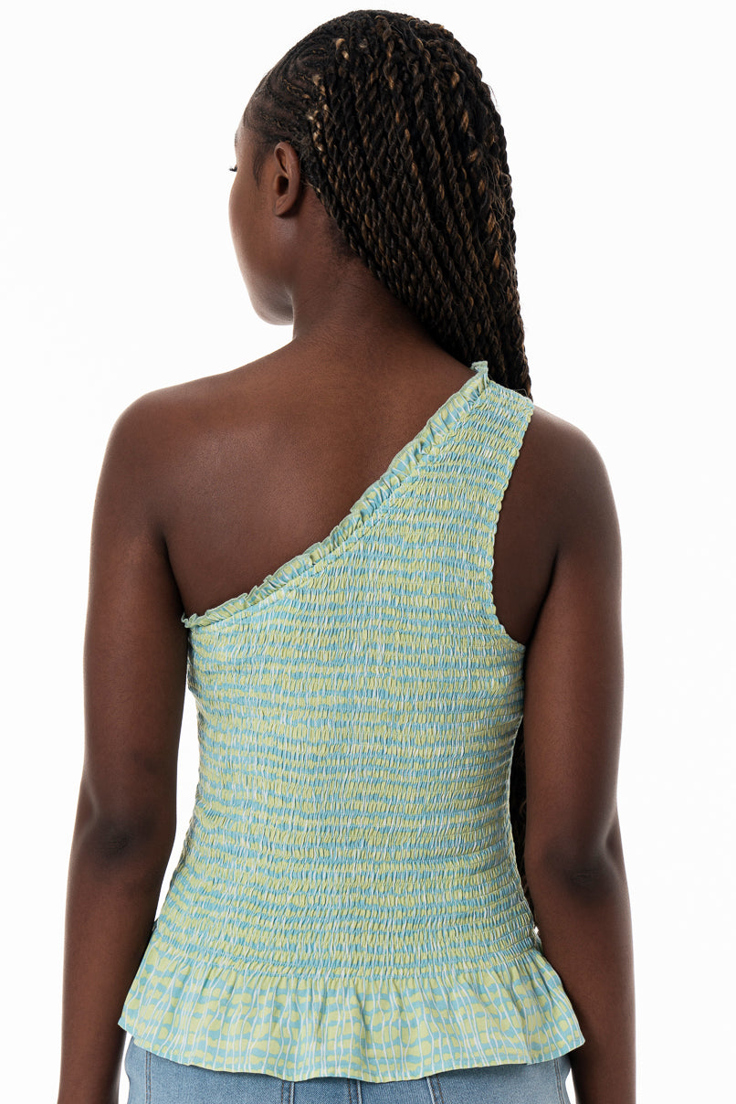 Asymmetric Shirred Top