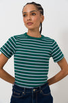 Fitted Rib Striped T-shirt